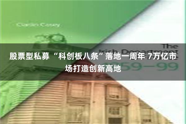 股票型私募 “科创板八条”落地一周年 7万亿市场打造创新高地