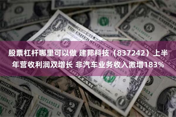 股票杠杆哪里可以做 建邦科技（837242）上半年营收利润双增长 非汽车业务收入激增183%